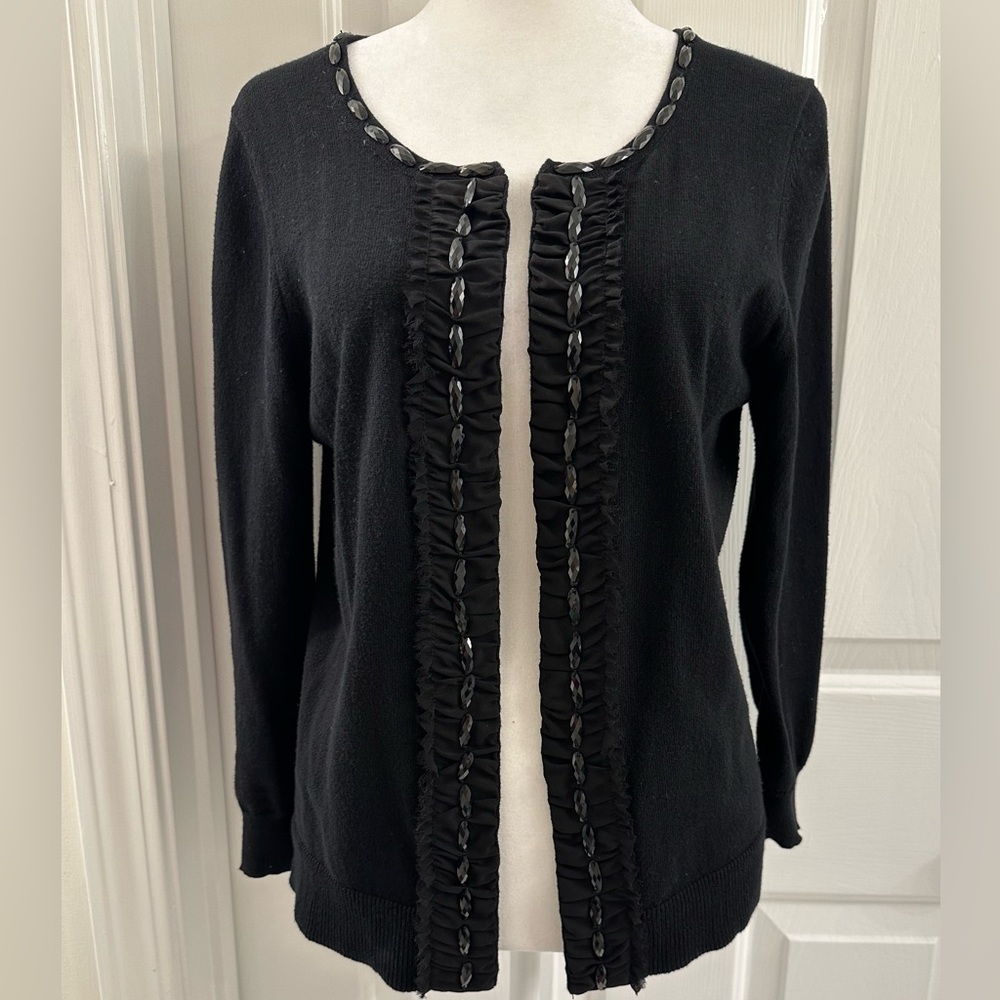 Banana Republic Sweater‎ Cardigan Black Open Front Size M